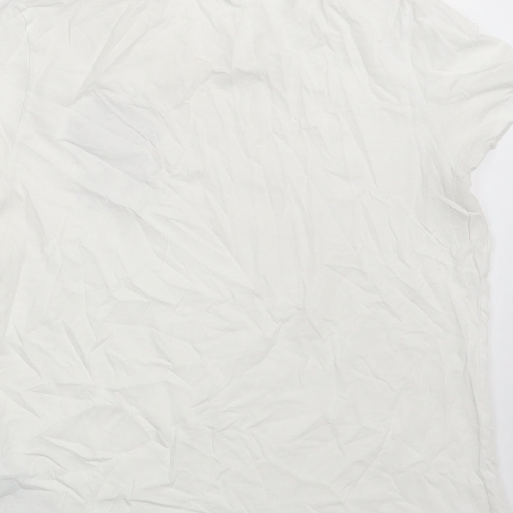 VERO MODA Womens White  100% Cotton Basic T-Shirt Size M Crew Neck - Dance in the rain