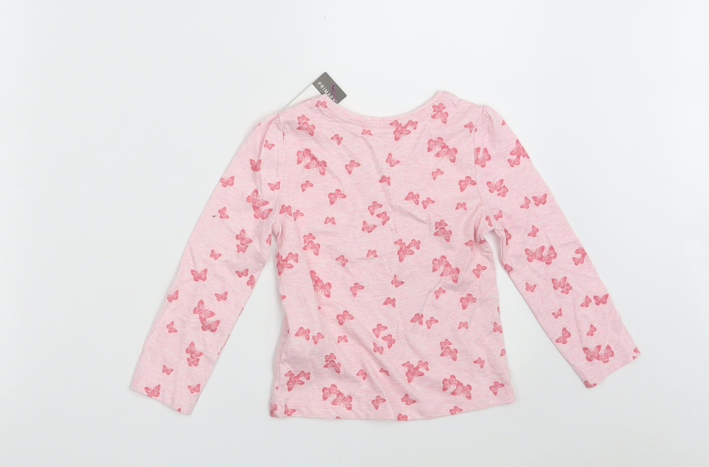 Primark Girls Pink Animal Print Cotton Pullover T-Shirt Size 2-3 Years Round Neck  - You make me SMILE