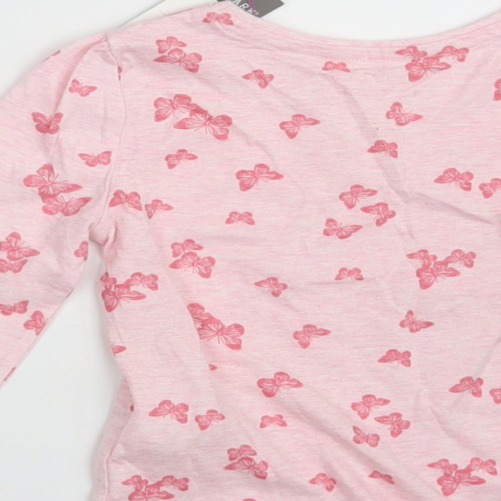 Primark Girls Pink Animal Print Cotton Pullover T-Shirt Size 2-3 Years Round Neck  - You make me SMILE