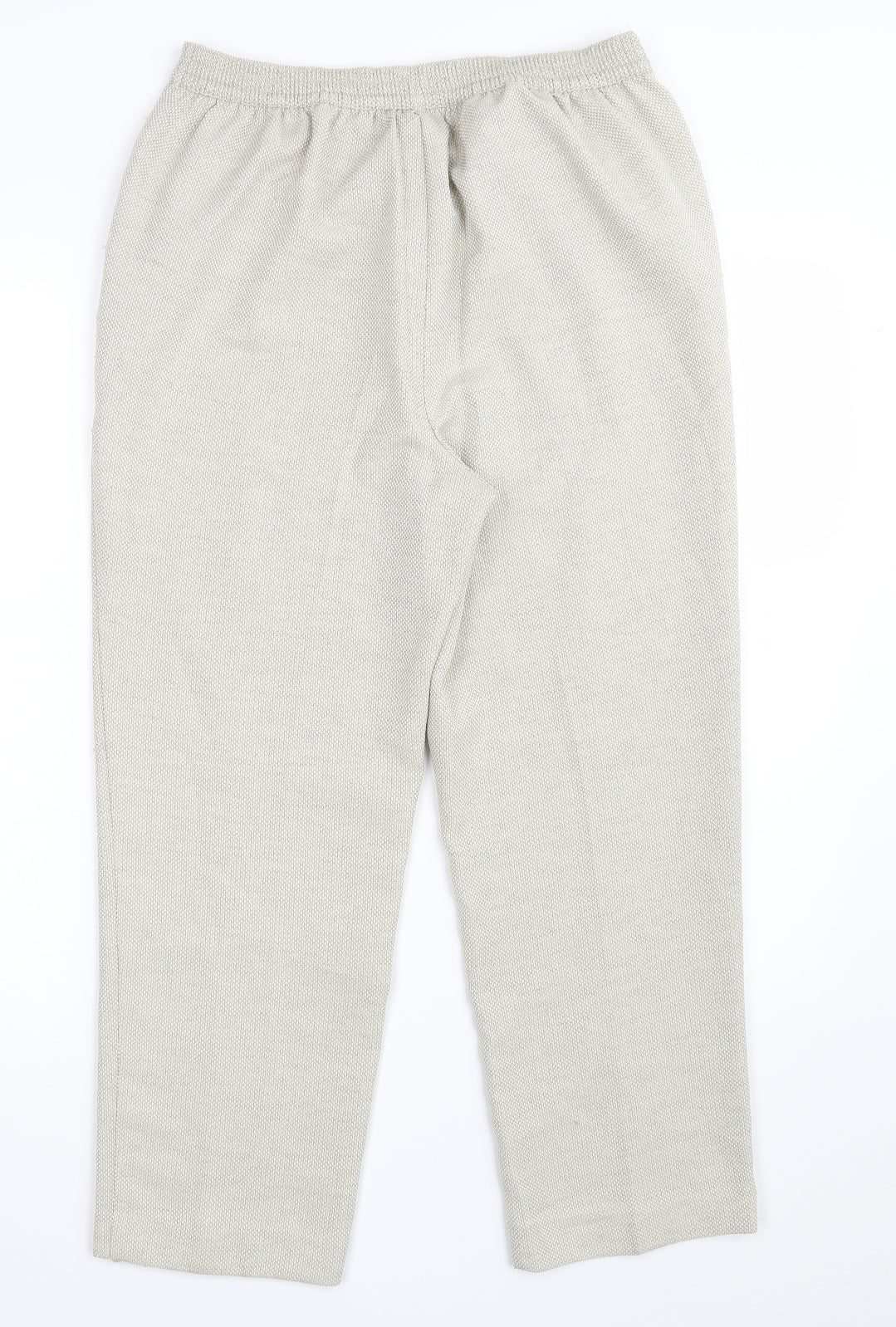 EWM Womens Beige  Polyester Dress Pants Trousers Size 12 L25 in Regular