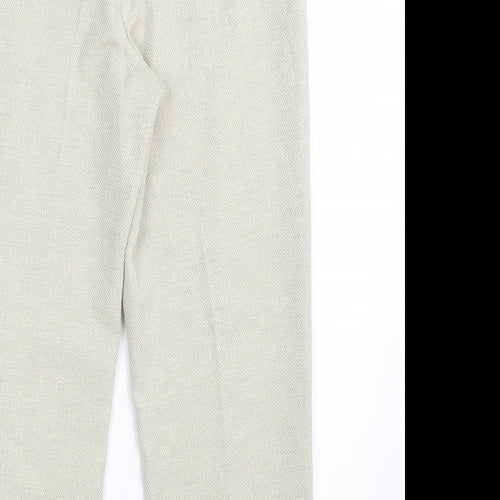 EWM Womens Beige  Polyester Dress Pants Trousers Size 12 L25 in Regular