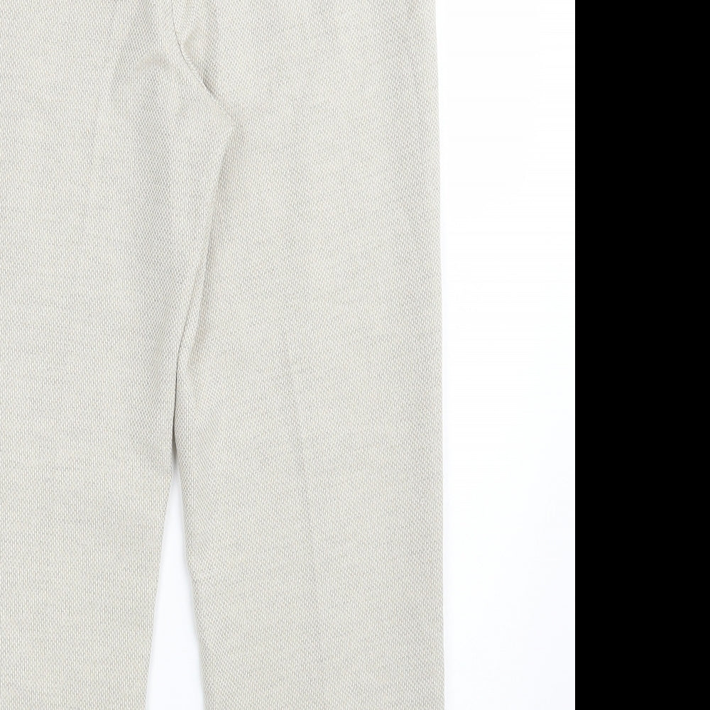 EWM Womens Beige  Polyester Dress Pants Trousers Size 12 L25 in Regular