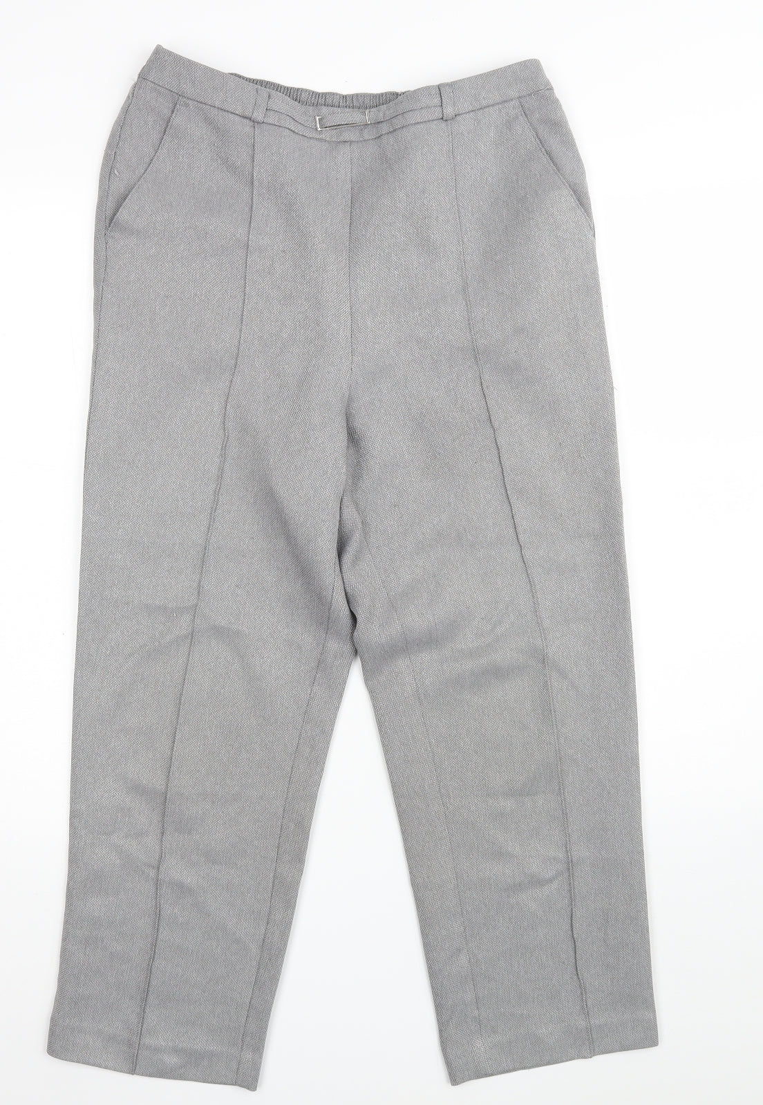 EWM Womens Grey  Polyester Dress Pants Trousers Size 12 L25 in Regular