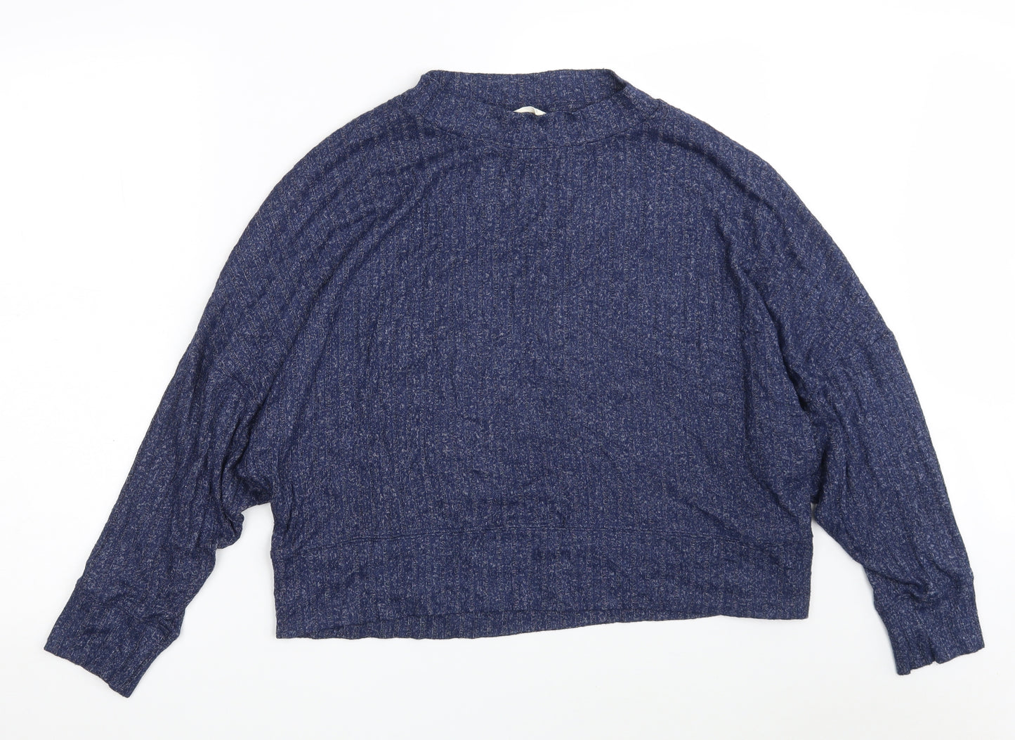 Marks and Spencer Womens Blue  Polyester Pullover Sweatshirt Size 16   - Cropped - Loungewear