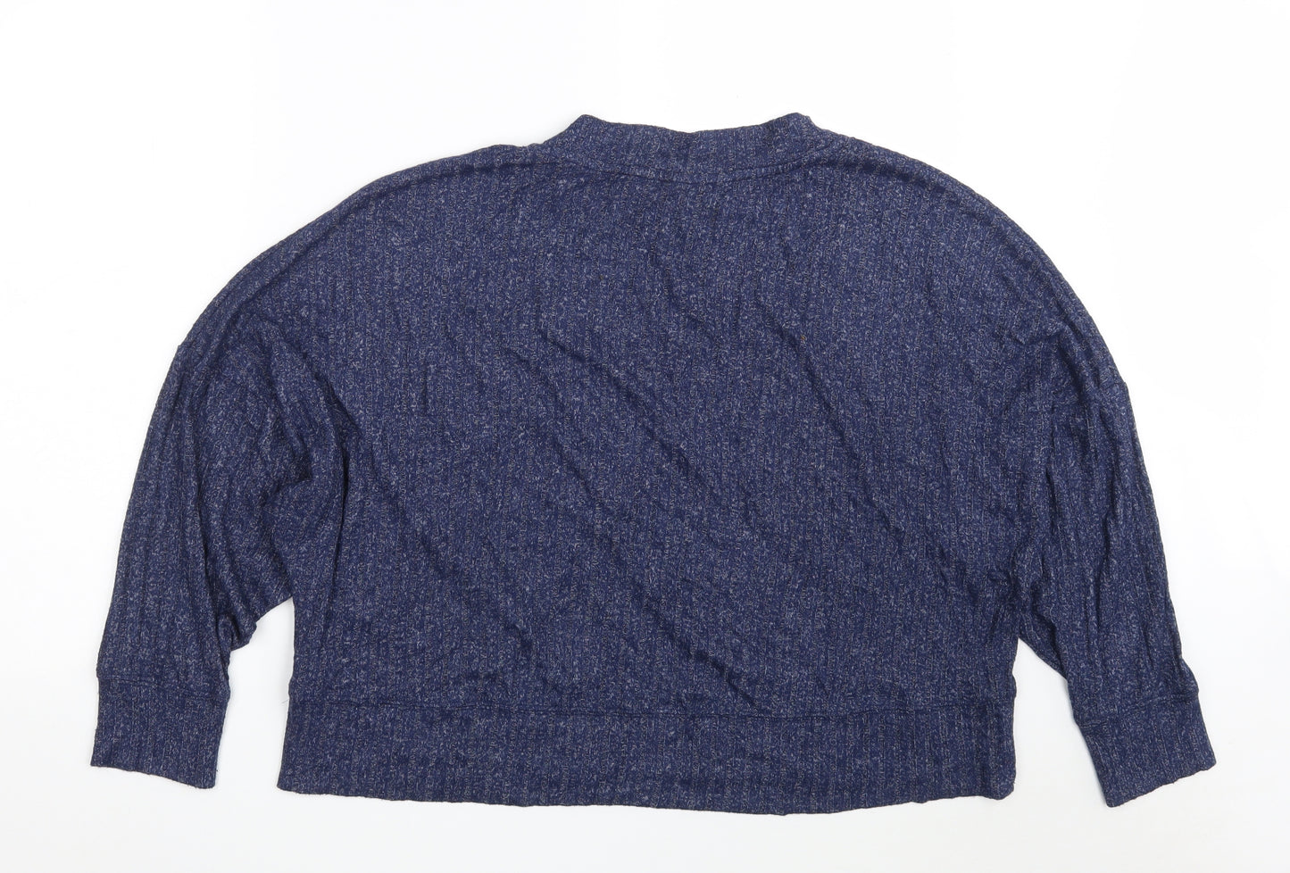 Marks and Spencer Womens Blue  Polyester Pullover Sweatshirt Size 16   - Cropped - Loungewear