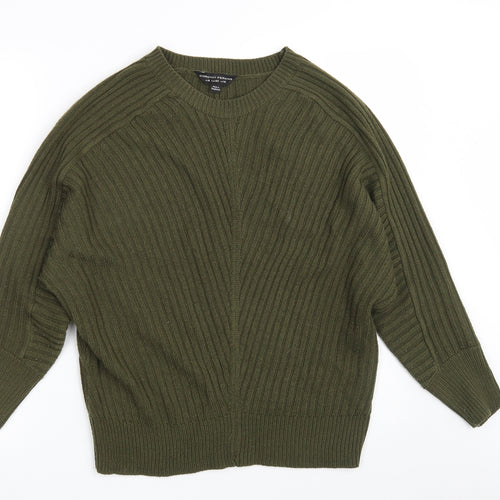 Dorothy Perkins Womens Green Round Neck  Acrylic Pullover Jumper Size 12