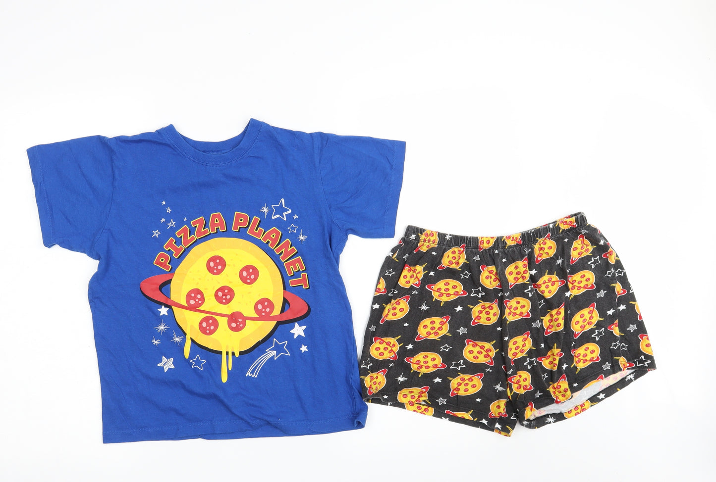 B&M Boys Multicoloured  100% Cotton  Lounge Set Size 11-12 Years   - Pizza Planet