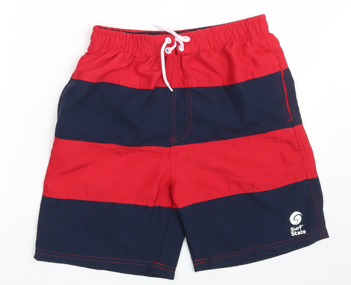 Surf State Boys Red Striped 100% Polyester Sweat Shorts Size 13 Years  Regular  - Colorblock