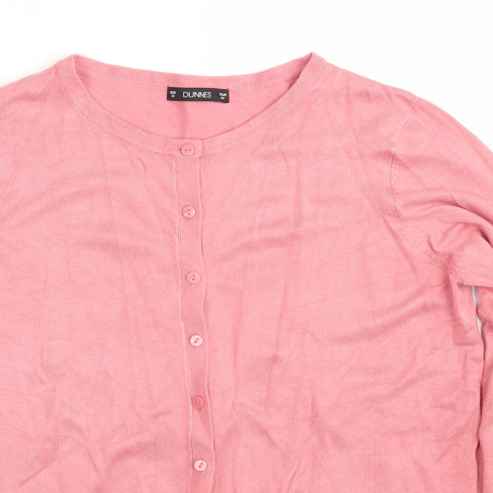 Dunnes Stores Womens Pink Round Neck  Viscose Cardigan Jumper Size M