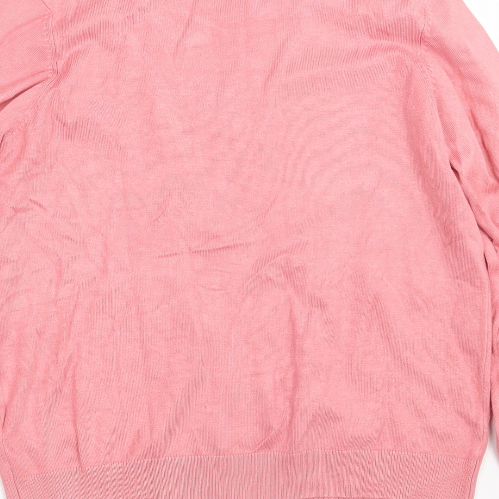 Dunnes Stores Womens Pink Round Neck  Viscose Cardigan Jumper Size M
