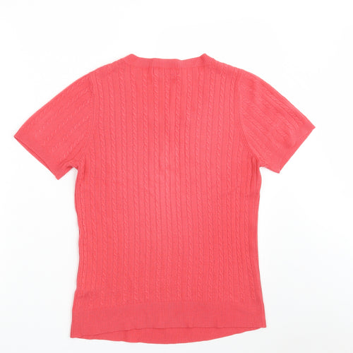 Dunnes Stores Womens Pink Scoop Neck  Acrylic Pullover Jumper Size S