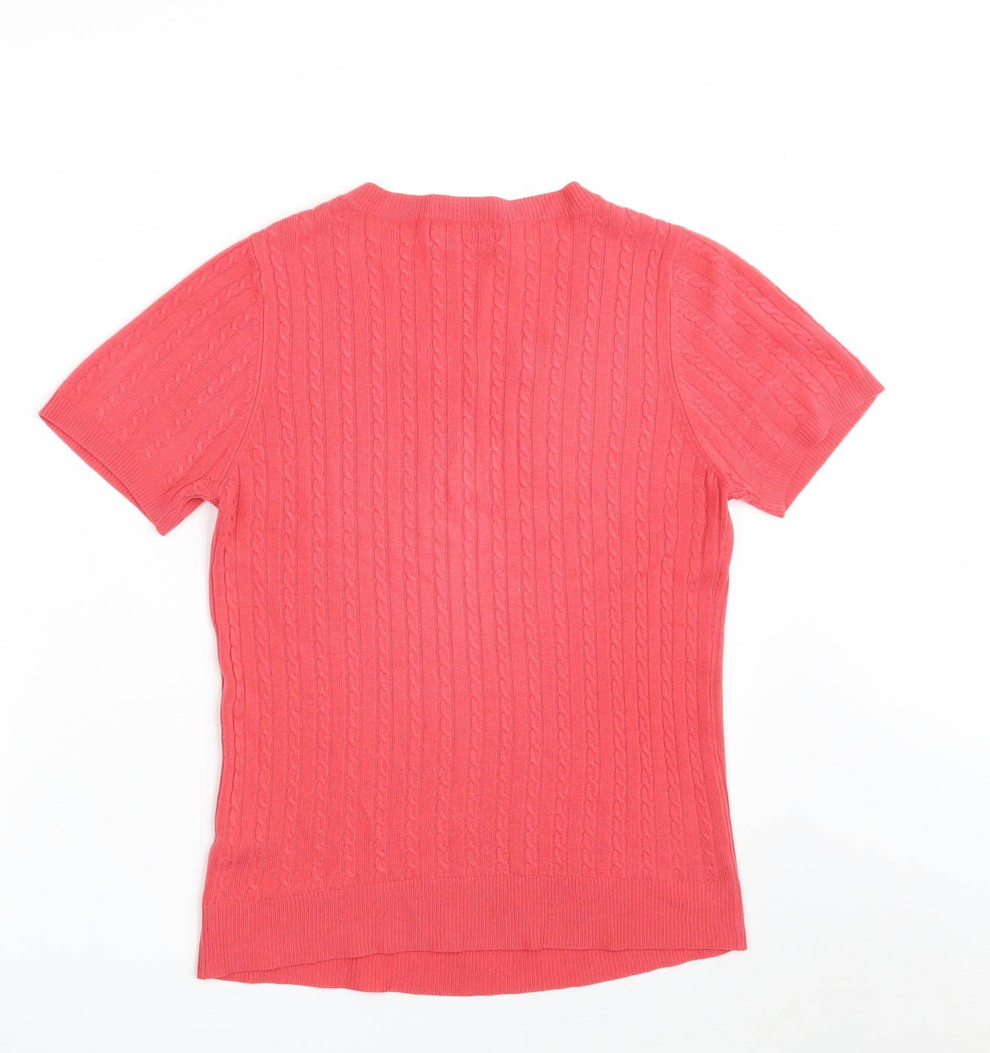 Dunnes Stores Womens Pink Scoop Neck  Acrylic Pullover Jumper Size S