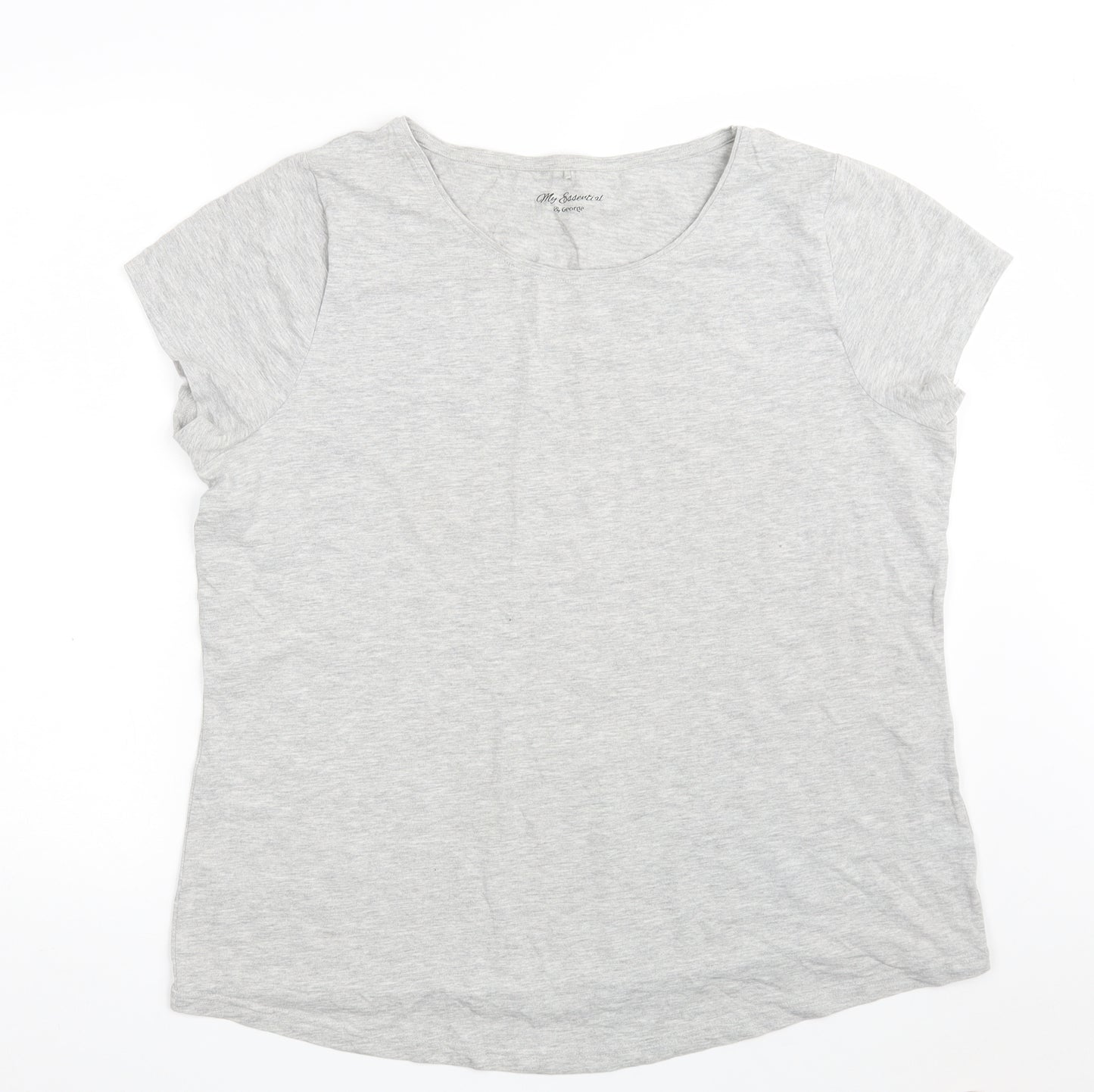 George Womens Grey  Cotton Basic T-Shirt Size 22 Crew Neck