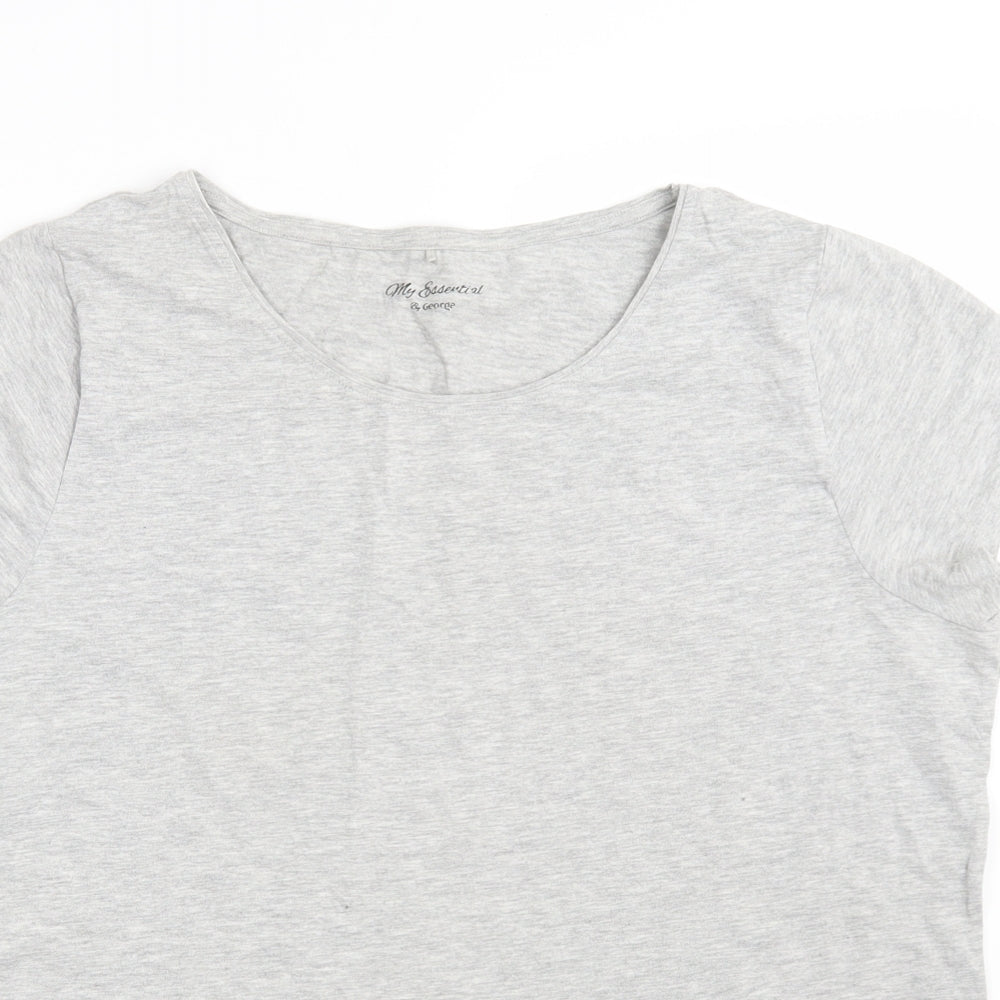 George Womens Grey  Cotton Basic T-Shirt Size 22 Crew Neck