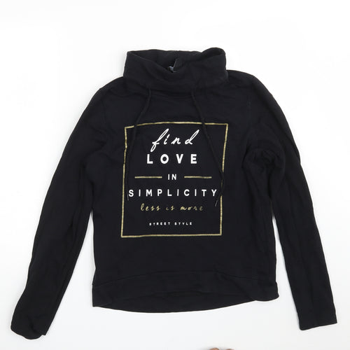 Atmosphere Womens Black  100% Cotton Pullover Sweatshirt Size 10   - FIND LOVE IN SIMPLICITY