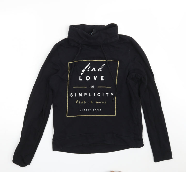 Atmosphere Womens Black  100% Cotton Pullover Sweatshirt Size 10   - FIND LOVE IN SIMPLICITY