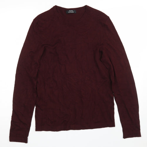 Bershka Womens Purple Scoop Neck  Acrylic Pullover Jumper Size S