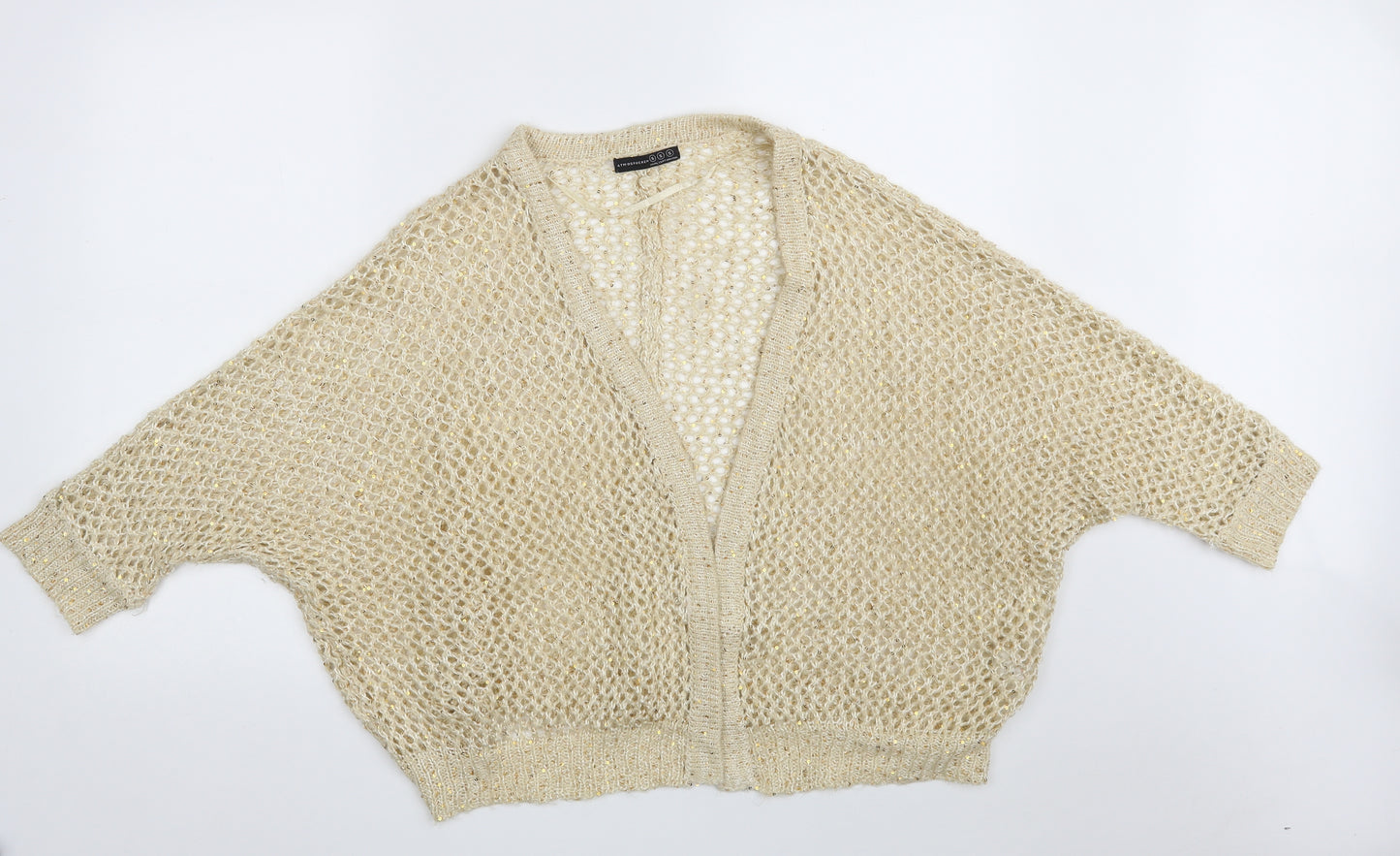 Atmosphere Womens Ivory V-Neck  Polyester Cardigan Jumper Size S