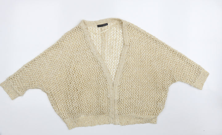 Atmosphere Womens Ivory V-Neck  Polyester Cardigan Jumper Size S