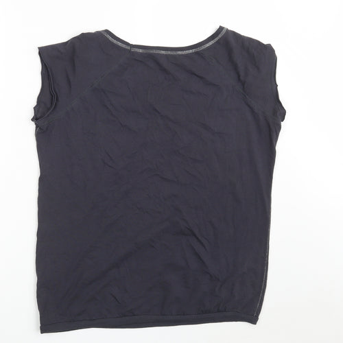 River Island Womens Grey  100% Cotton Basic T-Shirt Size 14 Round Neck - Tiger