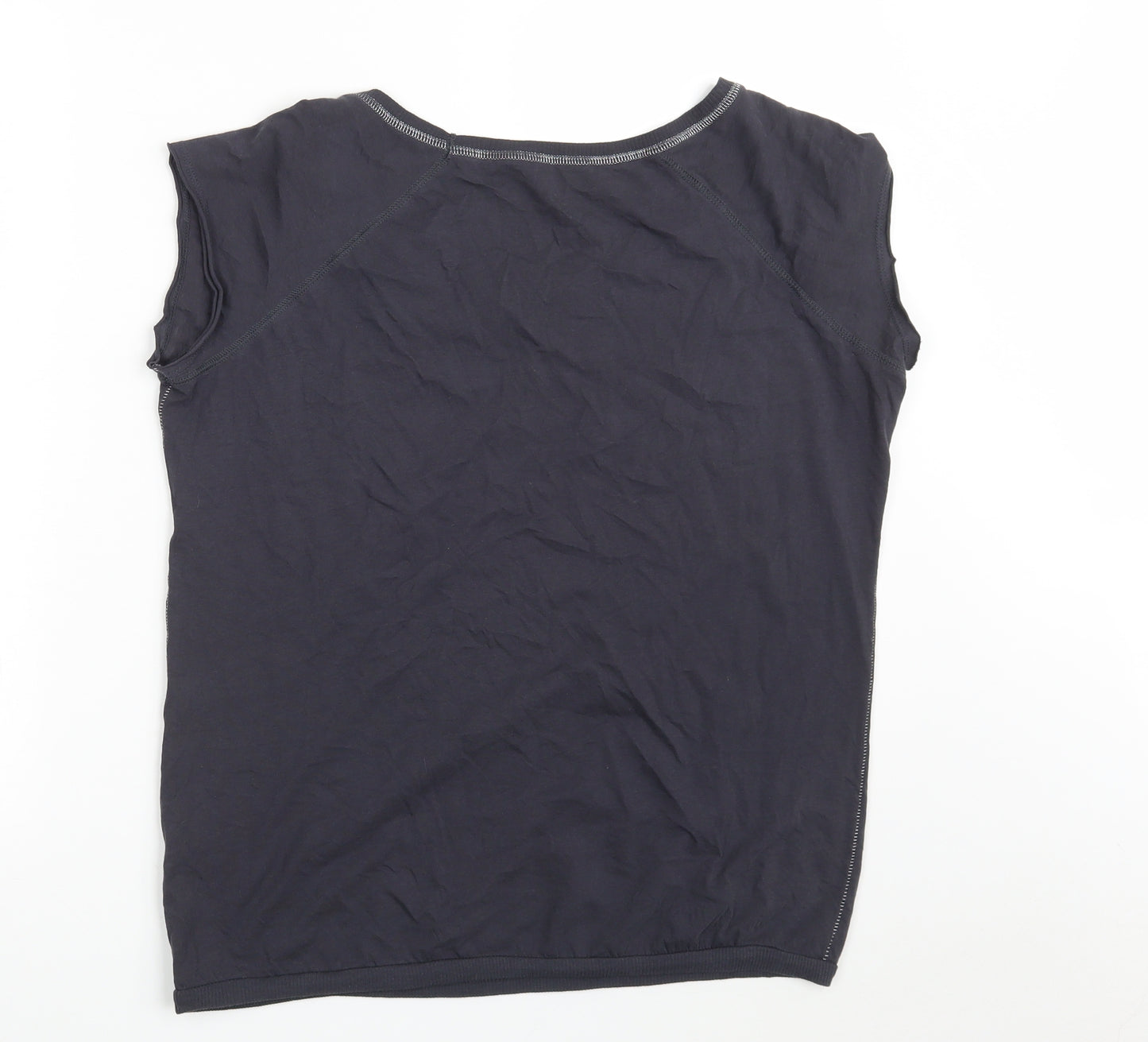 River Island Womens Grey  100% Cotton Basic T-Shirt Size 14 Round Neck - Tiger