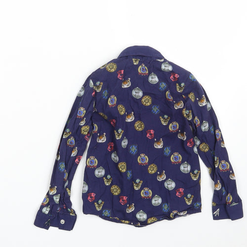 ANGEL & ROCKET Boys Blue  100% Cotton Basic Button-Up Size 5 Years Collared Button
