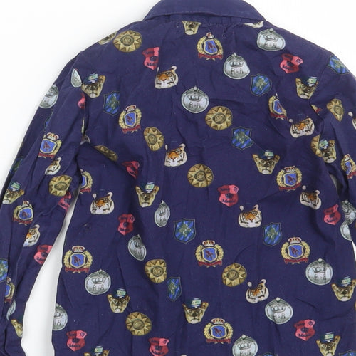 ANGEL & ROCKET Boys Blue  100% Cotton Basic Button-Up Size 5 Years Collared Button