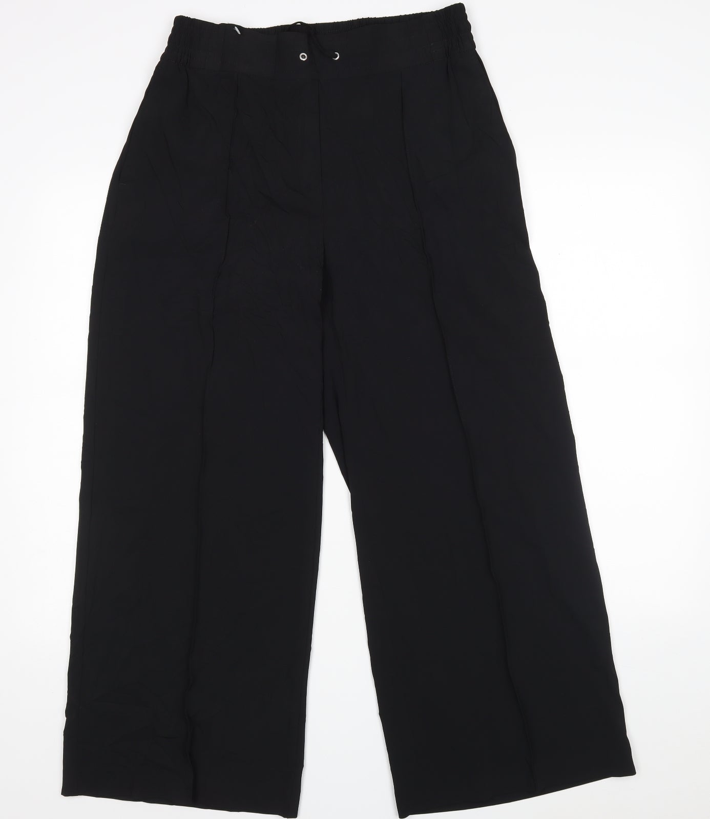Marks and Spencer Womens Black  Polyester Trousers  Size 12 L28 in Regular
