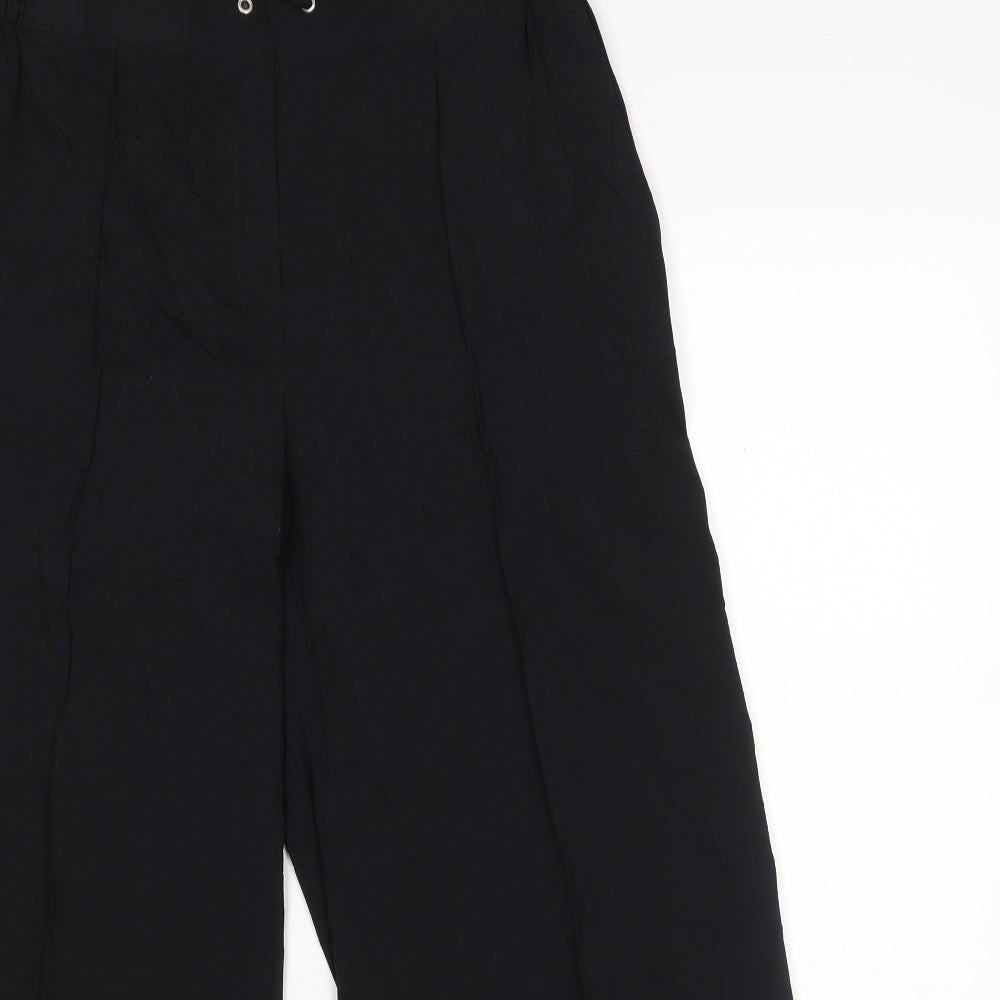 Marks and Spencer Womens Black  Polyester Trousers  Size 12 L28 in Regular