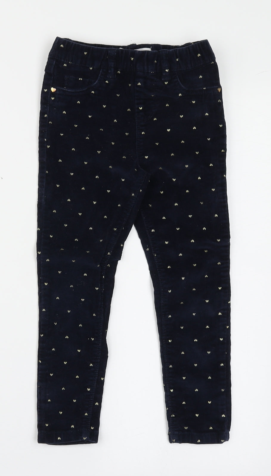 Denim Co Girls Blue  Cotton Jegging Jeans Size 4-5 Years  Regular Pullover - Love Hearts