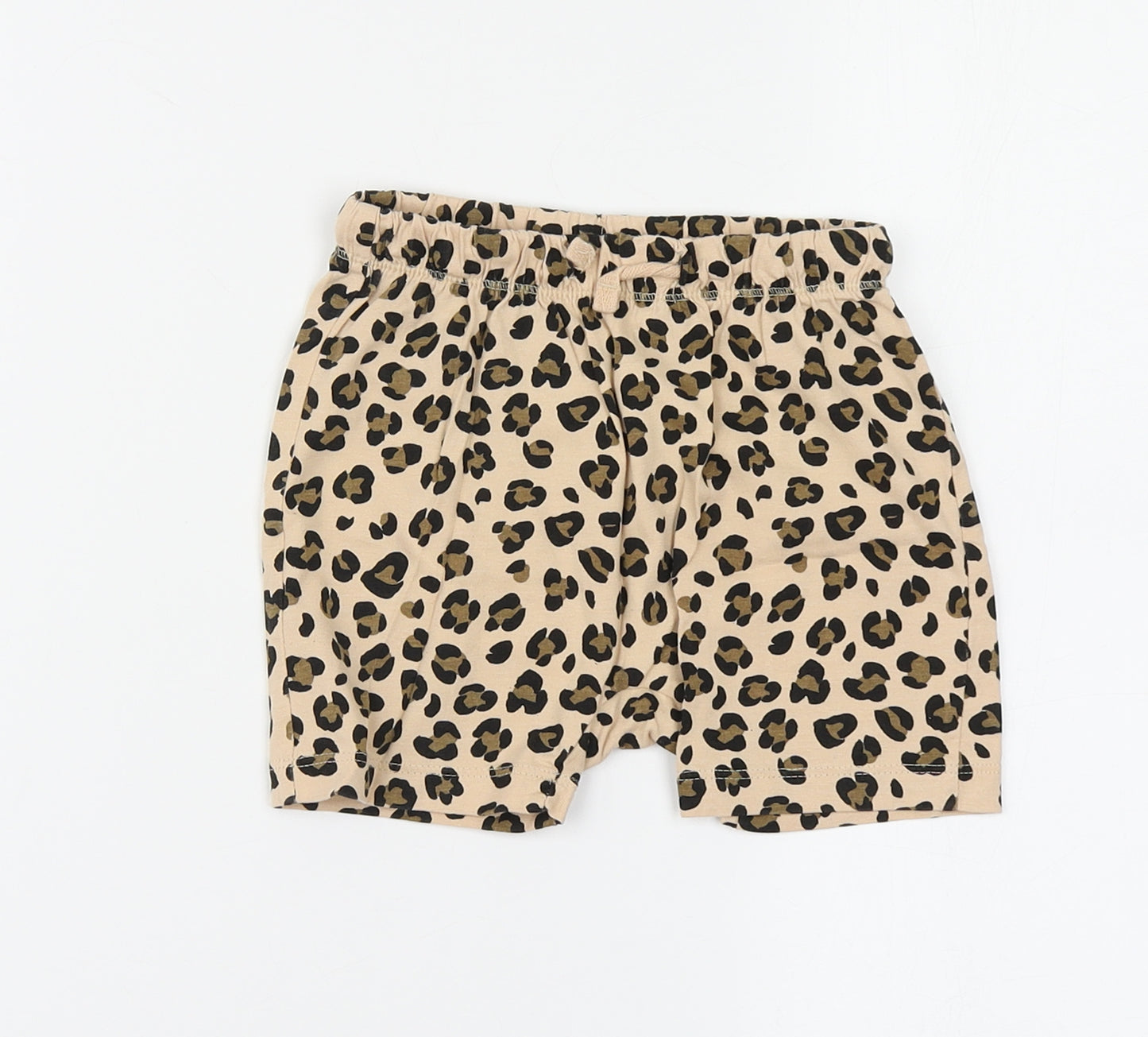 H&M Girls Brown Animal Print 100% Cotton Cropped Leggings Size 18-24 Months  Pullover