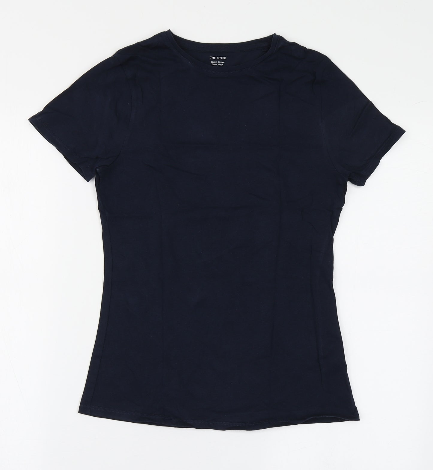 Marks and Spencer Womens Blue  Cotton Basic T-Shirt Size 10 Round Neck