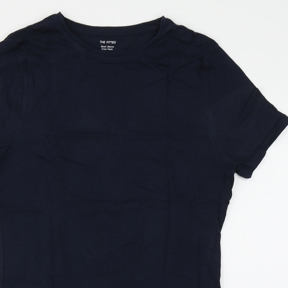Marks and Spencer Womens Blue  Cotton Basic T-Shirt Size 10 Round Neck