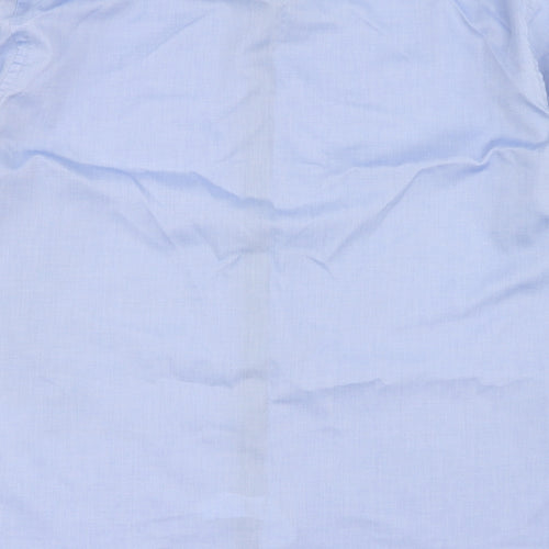 Eterna Mens Blue  100% Cotton  Dress Shirt Size 16 Collared Button