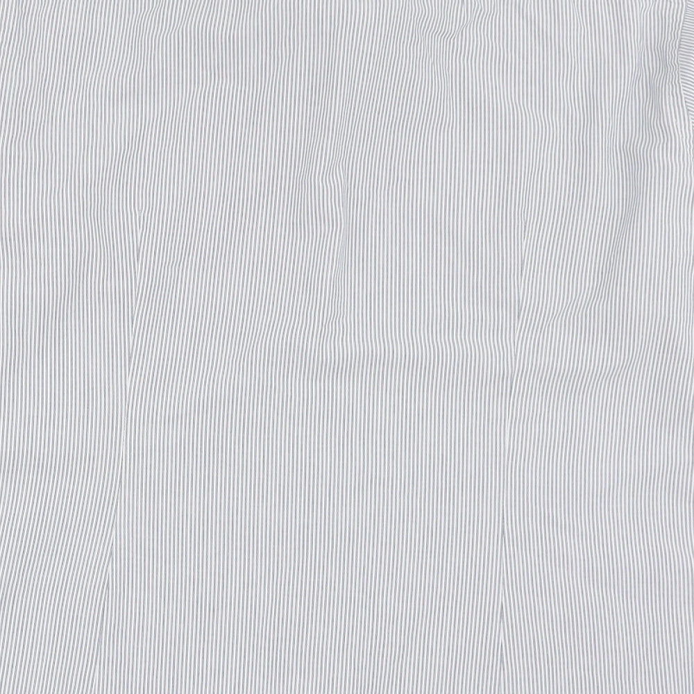 Cedar Wood State Mens Blue Striped Cotton  Button-Up Size M Collared Button