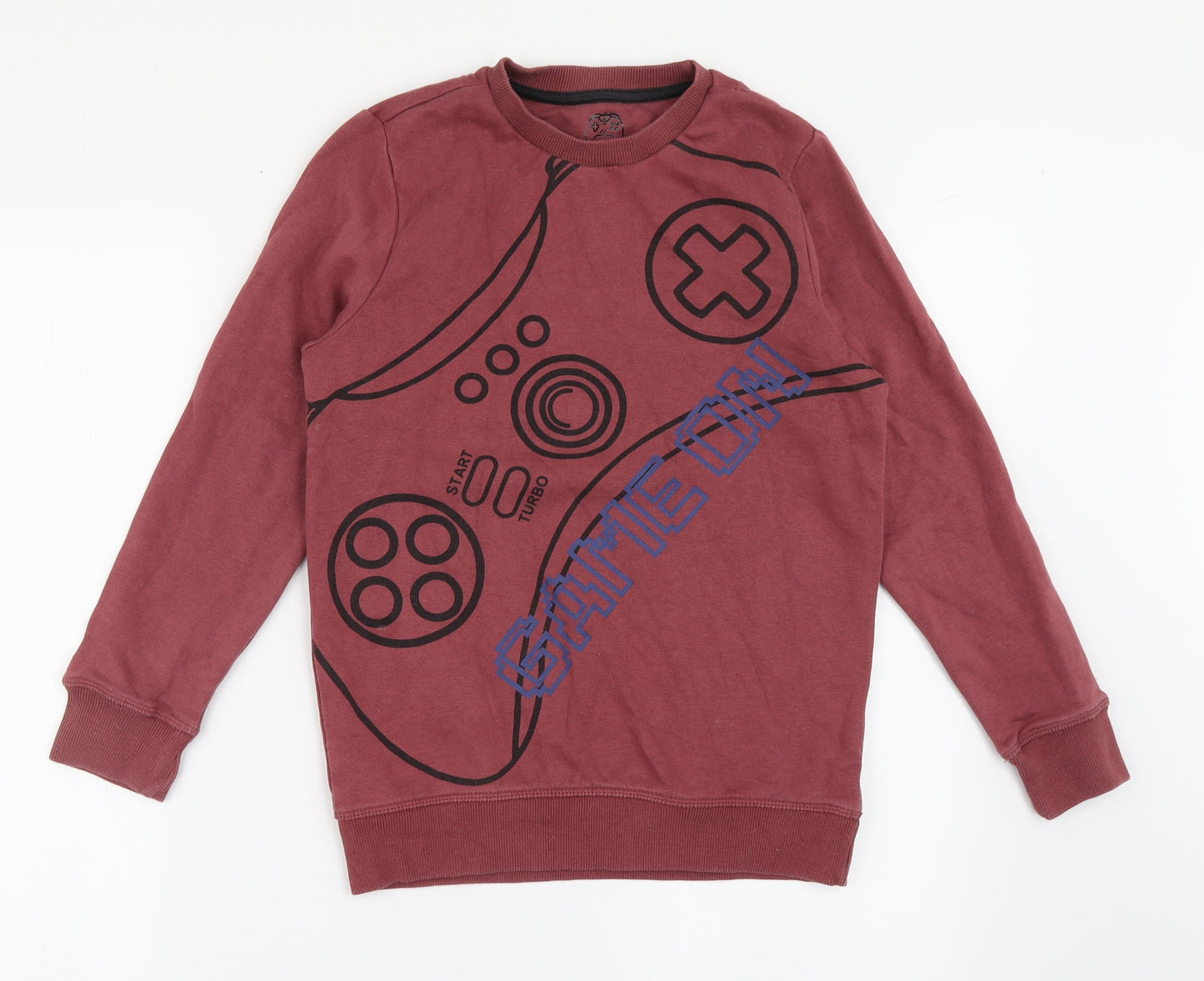 F&F Boys Red  Cotton Pullover Sweatshirt Size 10-11 Years  Pullover - Game On