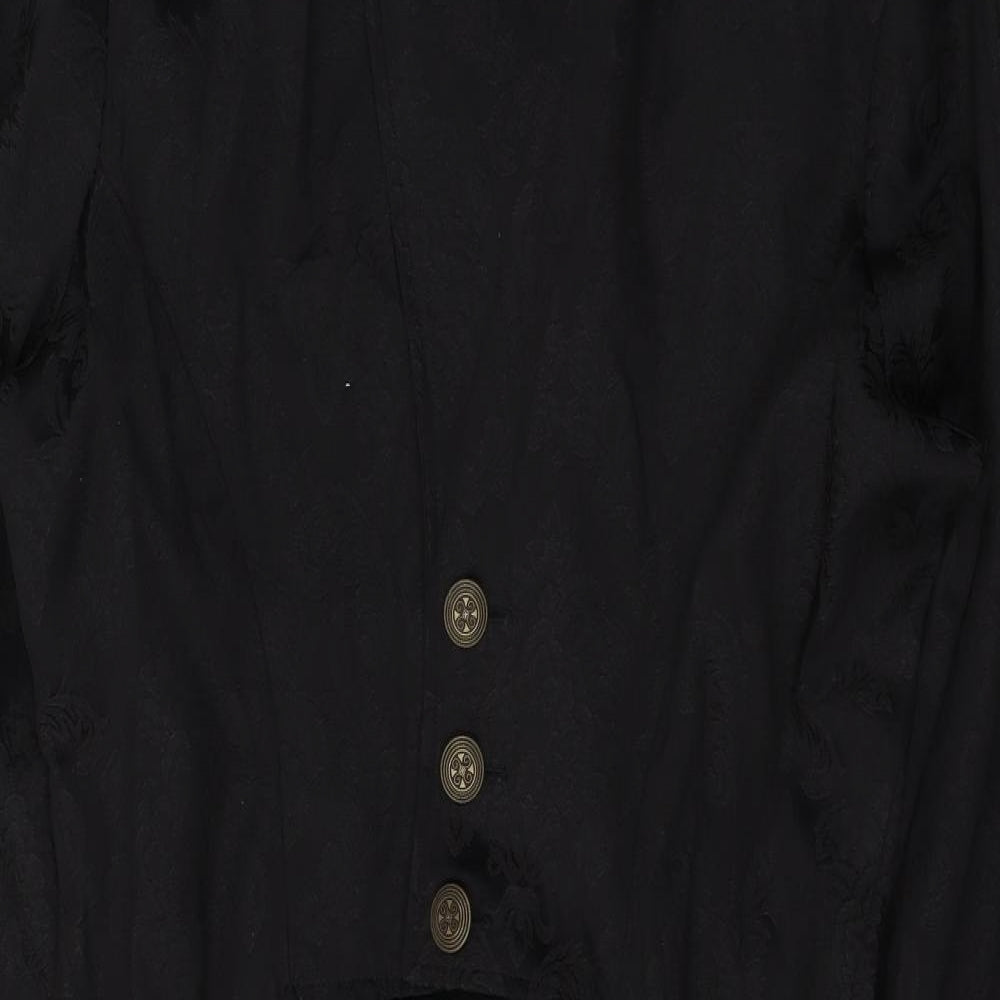 The Dark Angel Womens Black Floral  Jacket  Size 10  Buckle