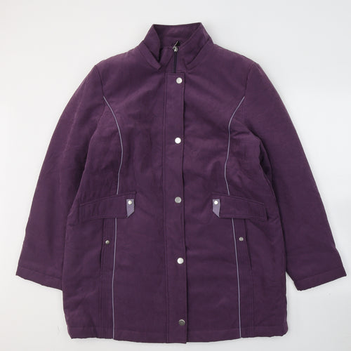 ANNA ROSE Womens Purple   Trench Coat Coat Size L  Zip