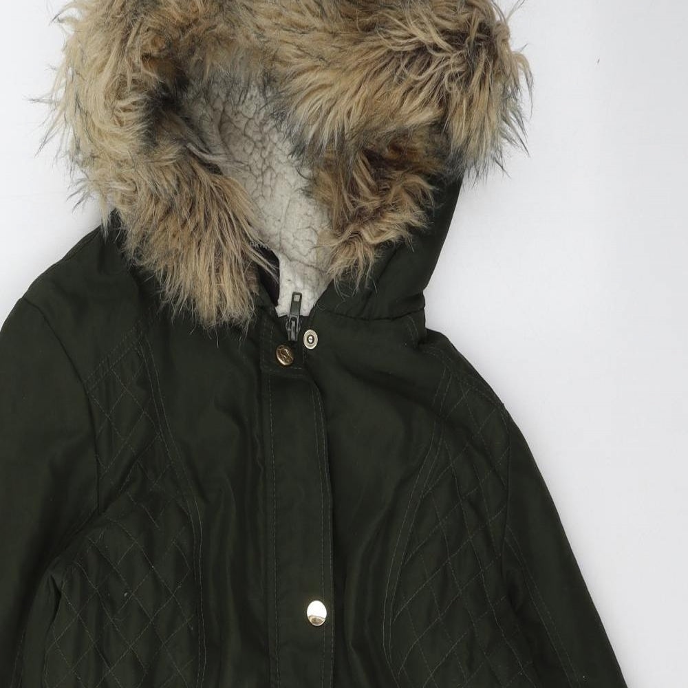 Dorothy Perkins Womens Green   Trench Coat Coat Size 8  Zip