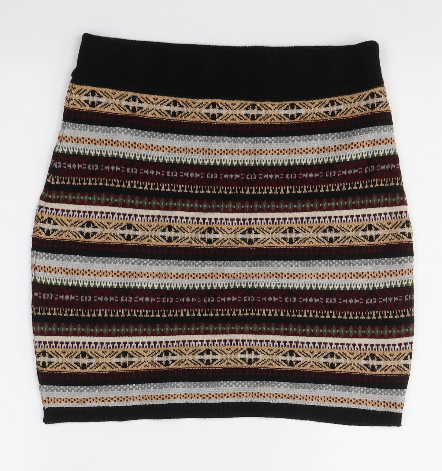 Miss Selfridge Womens Multicoloured Geometric Acrylic A-Line Skirt Size 12