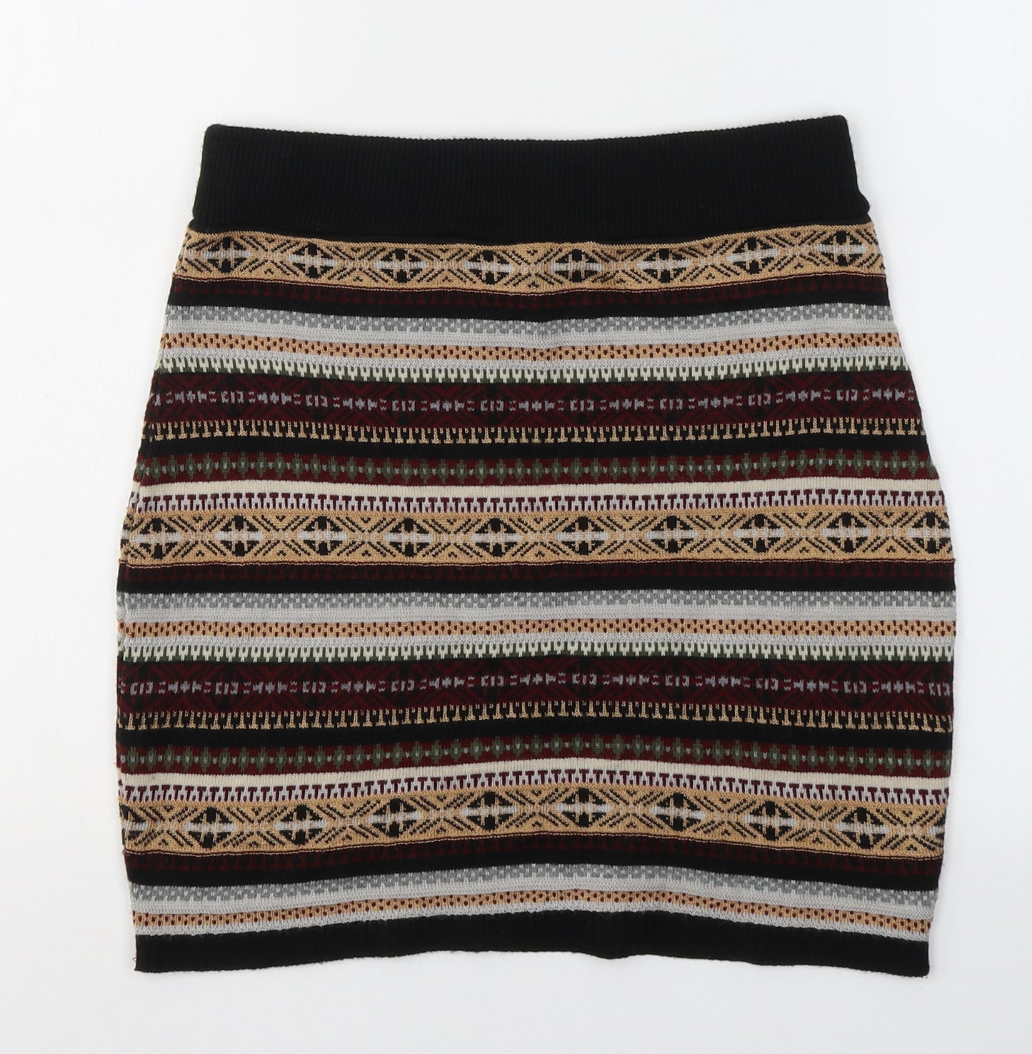 Miss Selfridge Womens Multicoloured Geometric Acrylic A-Line Skirt Size 12
