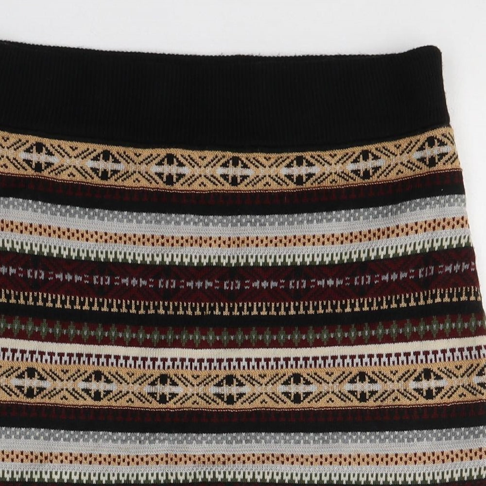 Miss Selfridge Womens Multicoloured Geometric Acrylic A-Line Skirt Size 12