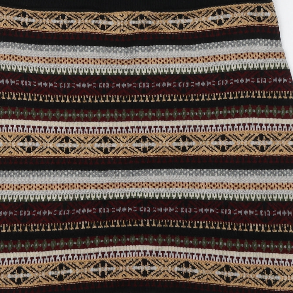 Miss Selfridge Womens Multicoloured Geometric Acrylic A-Line Skirt Size 12