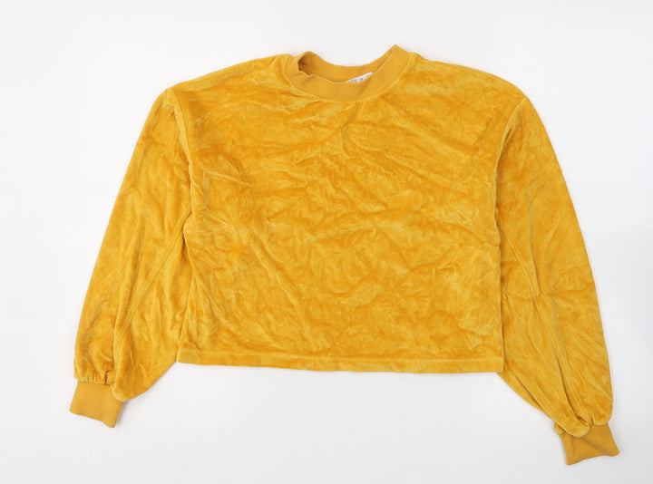Candy Girls Yellow  Cotton Pullover Sweatshirt Size 13 Years  Pullover