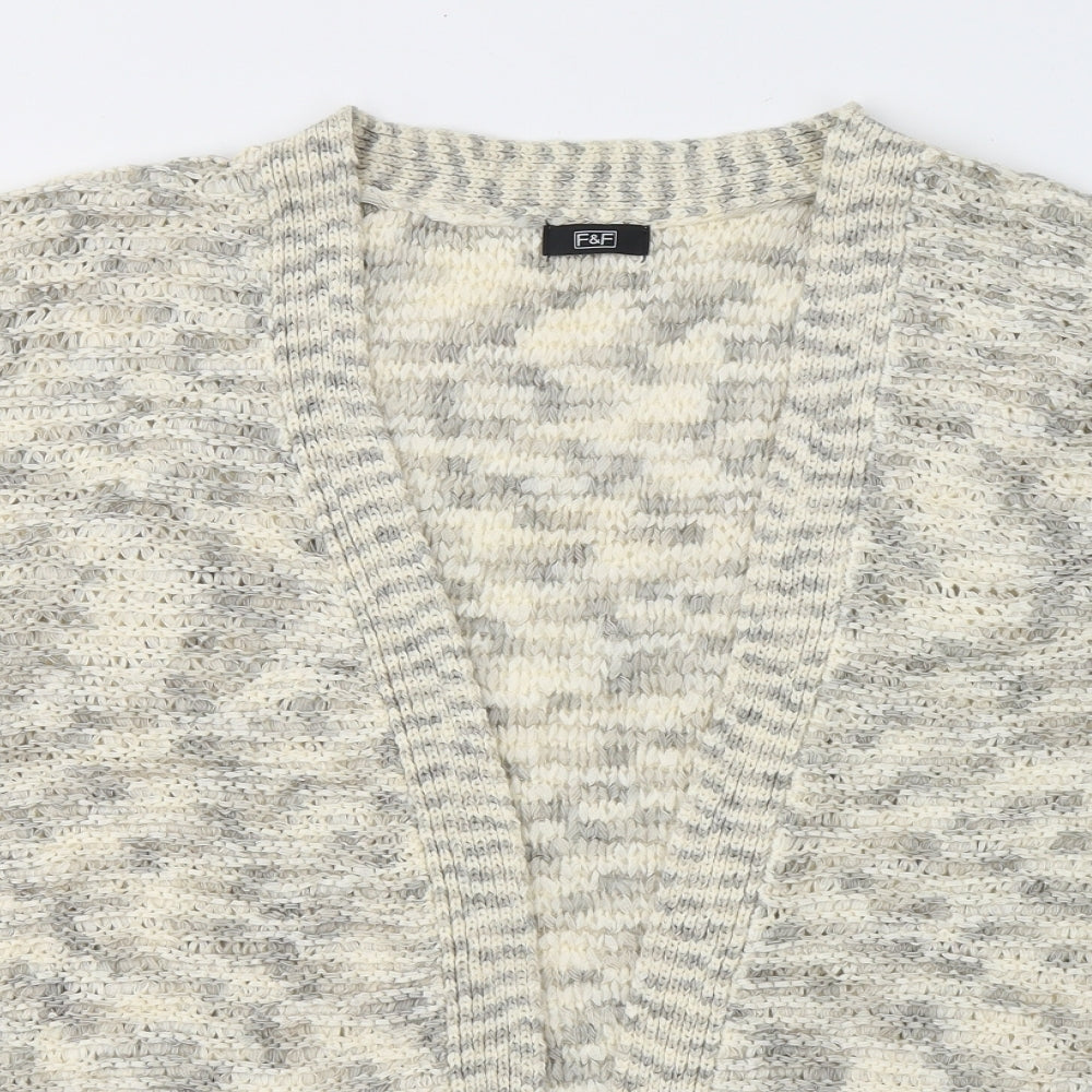 F&F Womens Beige V-Neck  Acrylic Cardigan Jumper Size 20