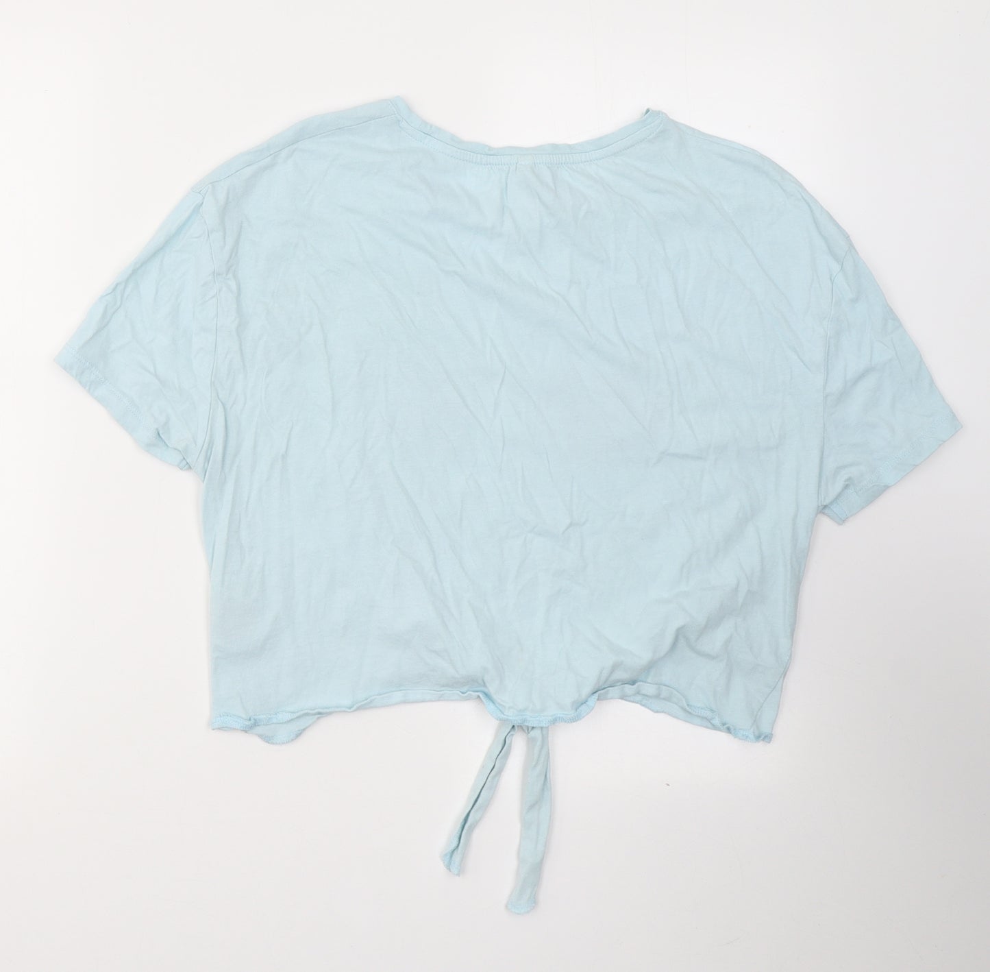Stitch&Soul Womens Blue  Cotton Basic T-Shirt Size L Round Neck