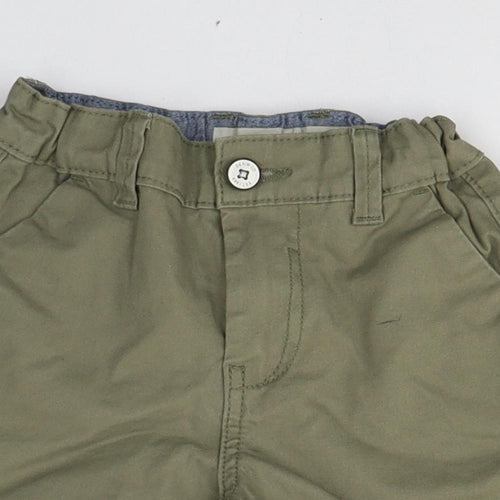 Denim & Co. Boys Green  Cotton Bermuda Shorts Size 5-6 Years  Regular Zip
