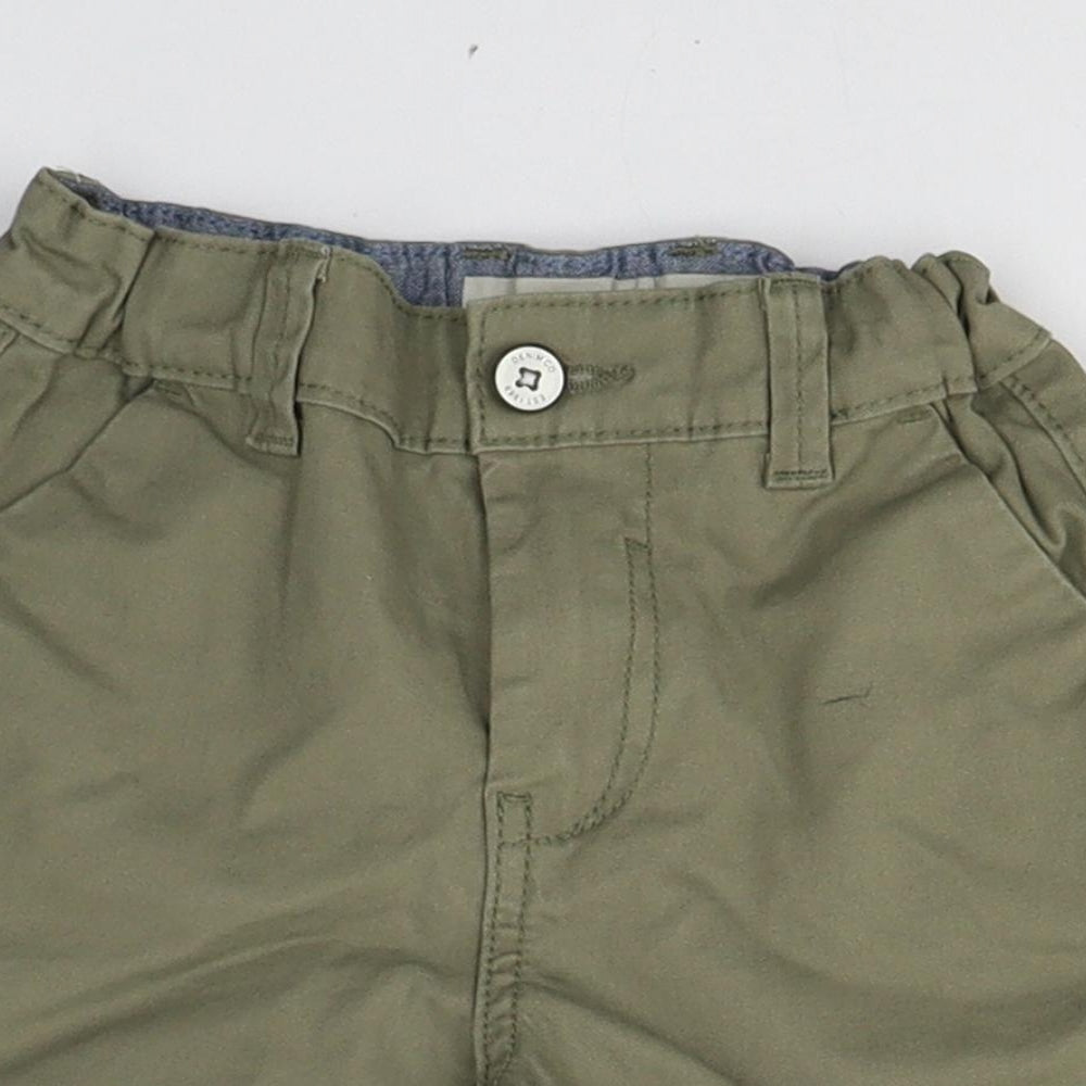 Denim & Co. Boys Green  Cotton Bermuda Shorts Size 5-6 Years  Regular Zip