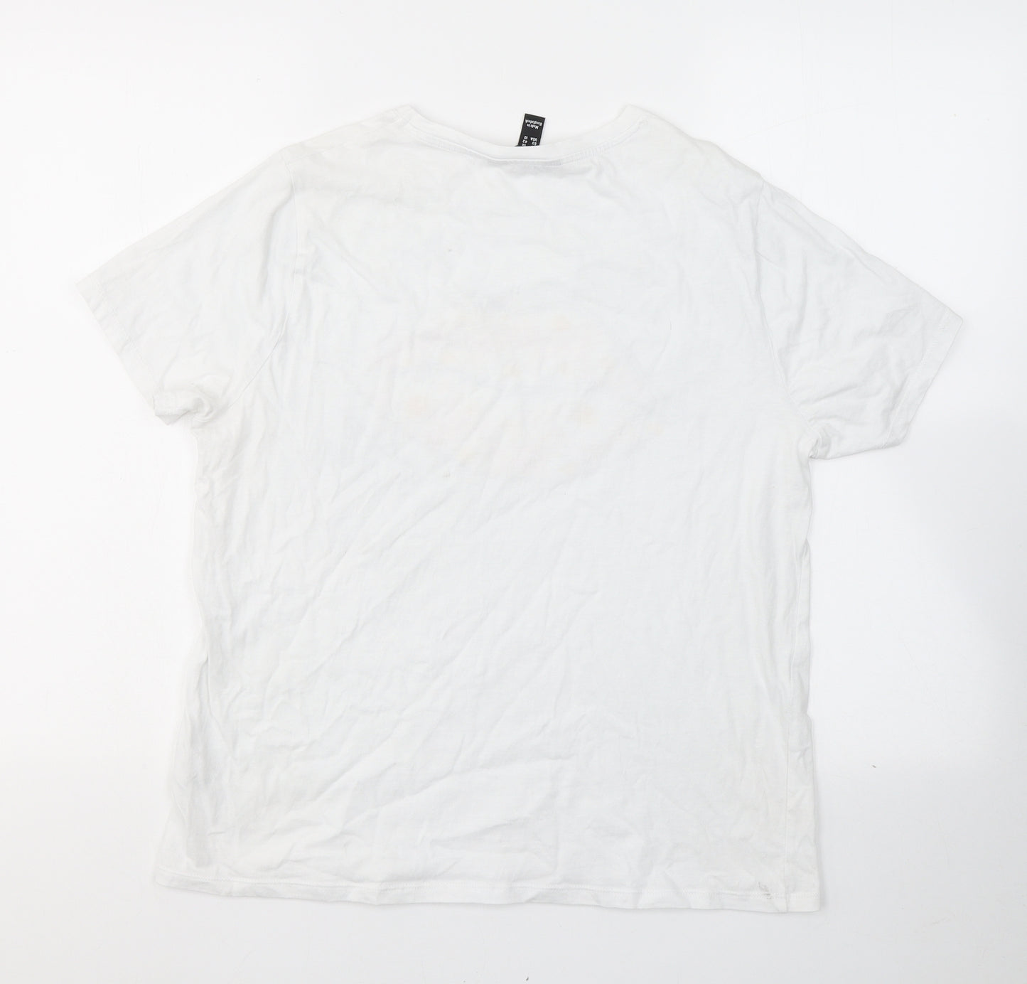 New Look Womens White  Cotton Basic T-Shirt Size 14 Round Neck - J'adore