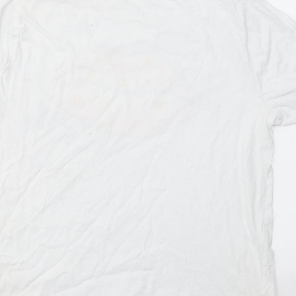 New Look Womens White  Cotton Basic T-Shirt Size 14 Round Neck - J'adore
